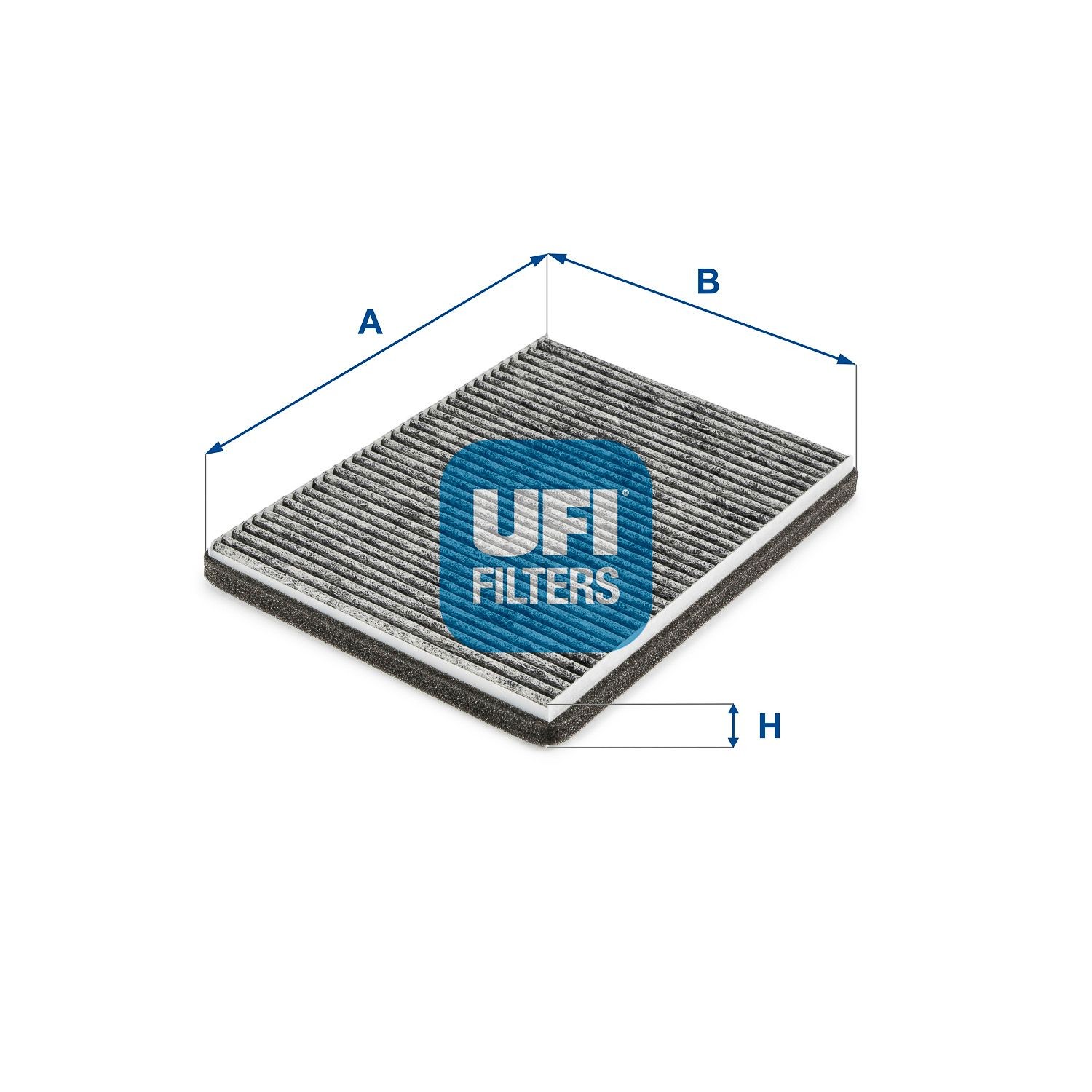 UFI 54.272.00 Pollen filter Activated Carbon Filter, 254 mm x 182 mm x 20 mm