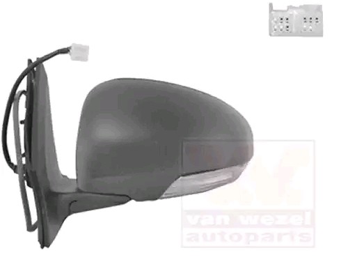6645225 DIEDERICHS Wing mirror Left, primed, Convex, for electric 