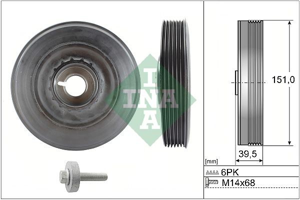 INA Belt pulley crankshaft Clio V Hatchback (BF) new 544 0090 20