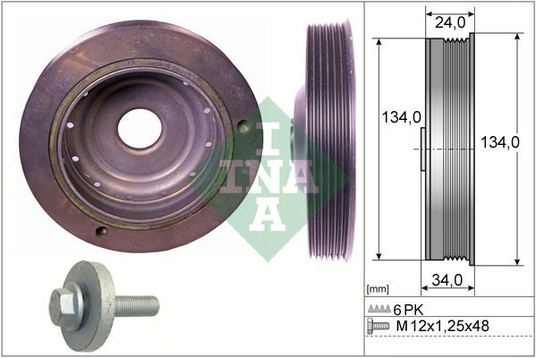 INA 544 0091 20 Crankshaft pulley RENAULT 19 1992 in original quality