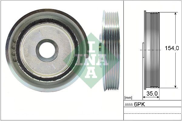 INA Ø: 154mm Belt pulley, crankshaft 544 0112 10 buy
