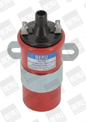 BERU ZS109 Ignition coil 2-pin connector, 12V, DIN+M5, Number of connectors: 1, Connector Type DIN, for series resistor
