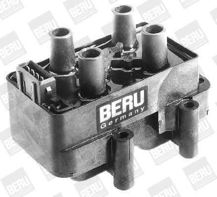 BERU E2019100232A1 Ignition coil pack 4-pin connector, 12V, Number of connectors: 4, Connector Type, saw teeth
