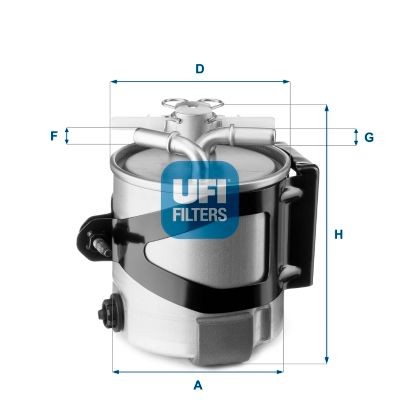 Original 55.430.00 UFI Inline fuel filter RENAULT