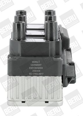 BERU ZSE004 Ignition coil 5-pin connector, 12V, Number of connectors: 6, Connector Type, saw teeth, 2 Spark, angular