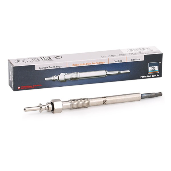 GN104 BERU Glow plug DACIA 11V 15A M10x1,25, after-glow capable, Pencil-type Glow Plug, Length: 143 mm, 35 Nm, 15 Nm, 119