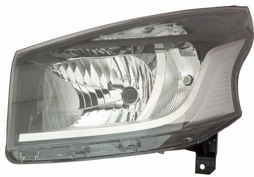 ABAKUS 551-11A7L-LDEM2 Headlight Left, H4, W21/5W, PY21W, black, without bulb holder, without motor for headlamp levelling, P43t, BAU15s