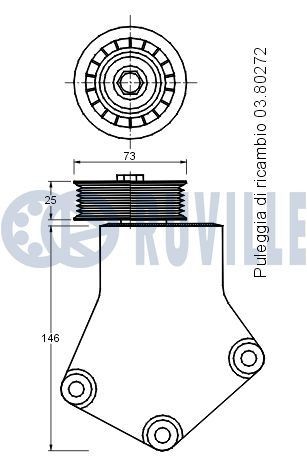 RUVILLE 5517581 Deflection / Guide Pulley, v-ribbed belt A 642 200 10 70