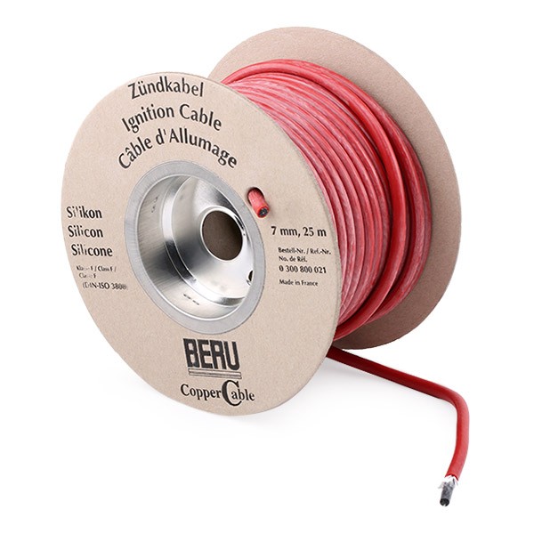 BERU COPPER CABLE 7MMSRED Ignition lead Copper, Silicone, red