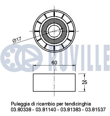 Alternator belt RUVILLE Pulleys: with freewheel belt pulley, Check alternator freewheel clutch & replace if necessary - 5571482