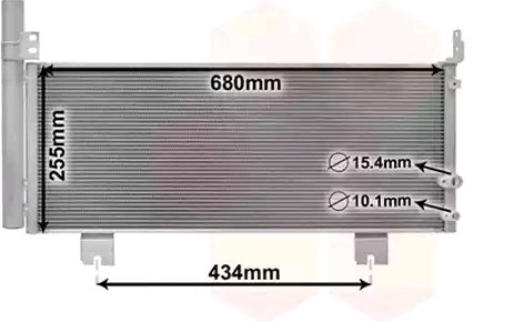 VAN WEZEL 56015701 Air conditioning condenser with dryer, Aluminium, 1mm