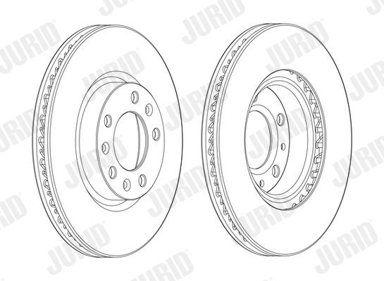 JURID 562992JC Brake disc 283x26mm, 5x108, Vented, Coated