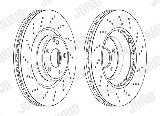 JURID Brake rotors 563016JC-1 suitable for MERCEDES-BENZ E-Class, SLK, SLC