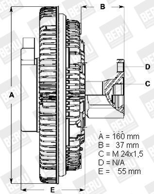 Original BERU 0 720 002 011 Radiator fan clutch LK011 for BMW X5