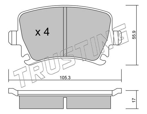TRUSTING 569.0 Brake pad set prepared for wear indicator
