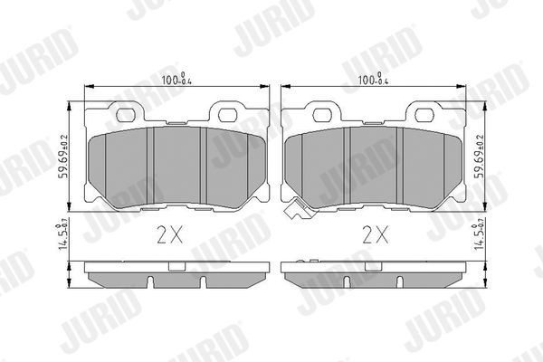 JURID 572659J Brake pad set with acoustic wear warning, without accessories
