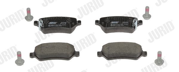 Brake pad kit JURID with acoustic wear warning, with brake caliper screws, with accessories - 573122D