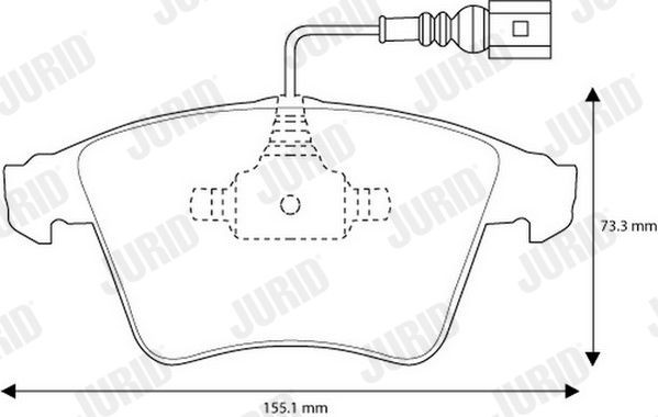 JURID 573160J Brake pad set incl. wear warning contact, without accessories
