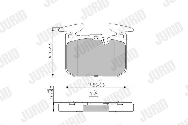 Brake pad set JURID prepared for wear indicator, without accessories - 573355J
