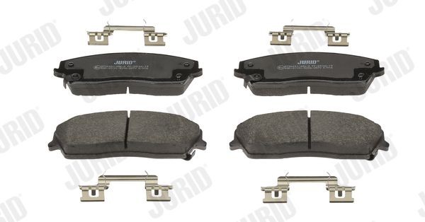 573643J JURID Brake pad set DODGE with acoustic wear warning, with piston clip