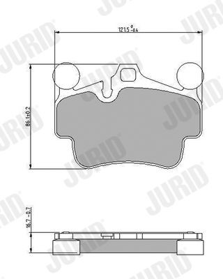 JURID 573650J Brake pad set prepared for wear indicator, without accessories