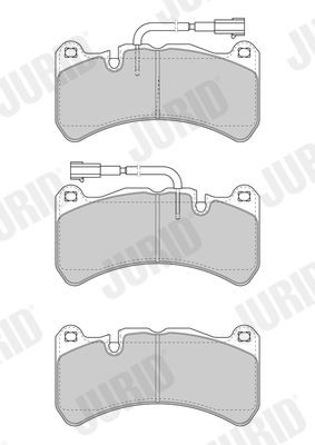23955 JURID incl. wear warning contact Height 1: 83mm, Height: 83mm, Width: 165mm, Thickness: 16,5mm Brake pads 573663J buy