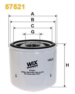 WIX FILTERS 57521 Oil filter 8 971 482 700