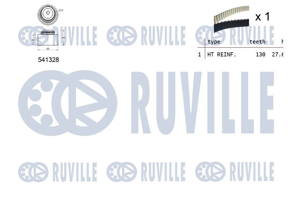 RUVILLE 57527 Deflection / Guide Pulley, v-ribbed belt 6712001110