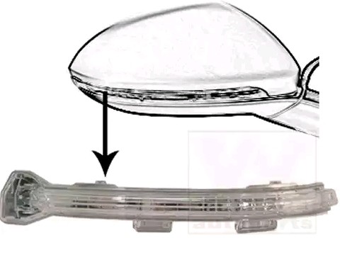 VAN WEZEL 5766916 Side indicator white-transparent, Right Exterior Mirror, LED