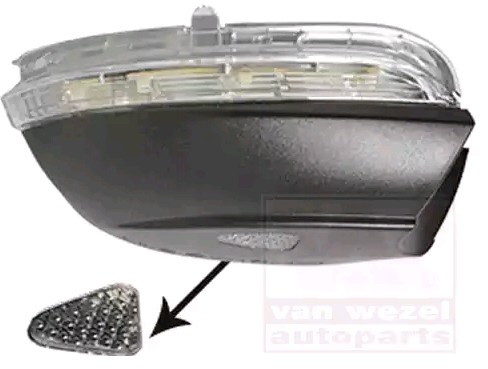 VAN WEZEL 5772918 Side indicator white-transparent, Right Exterior Mirror, with position light, LED