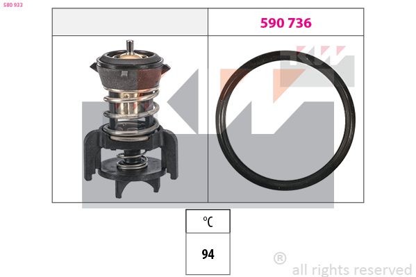FACET 7.8933 KW Opening Temperature: 94°C, Made in Italy - OE Equivalent Thermostat, coolant 580 933 buy