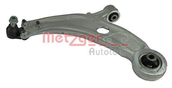 Track control arm METZGER KIT +, with ball joint, with rubber mount, Front Axle Left, Control Arm, Aluminium - 58091611