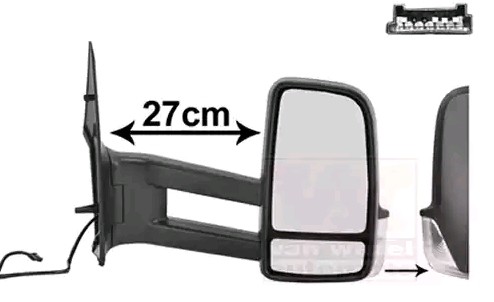 Spiegelglas Außenspiegel rechts konvex für VW Crafter Bus