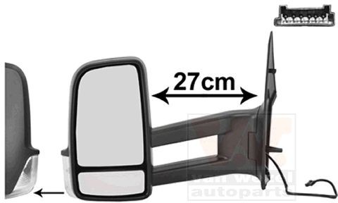 Spiegelglas Außenspiegel links beheizbar konvex für VW Crafter Bus