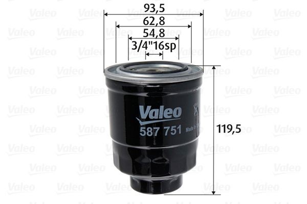 VALEO 587751 Fuel filter 23390-26160
