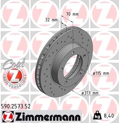 Original 590.2573.52 ZIMMERMANN Disc brakes TOYOTA