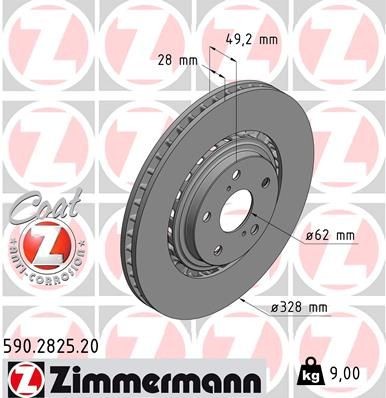 ZIMMERMANN COAT Z 590.2825.20 Brake disc 43512-0E030