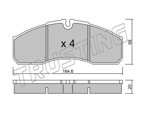 29160 TRUSTING prepared for wear indicator Thickness 1: 20,0mm Brake pads 594.3 buy