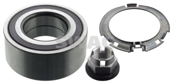 SWAG 60 92 3331 Wheel bearing Front Axle Left, Front Axle Right 45x88x39 mm, with axle nut, with integrated magnetic sensor ring, with ABS sensor ring, with retaining ring