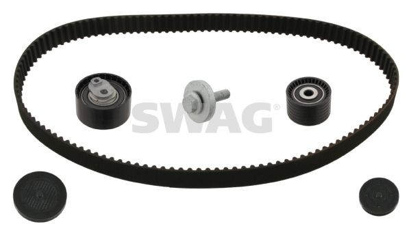 SWAG 60 92 8602 Timing belt kit Number of Teeth: 126, with screw, with cover, incl. tensioner pulley, incl. guide pulley