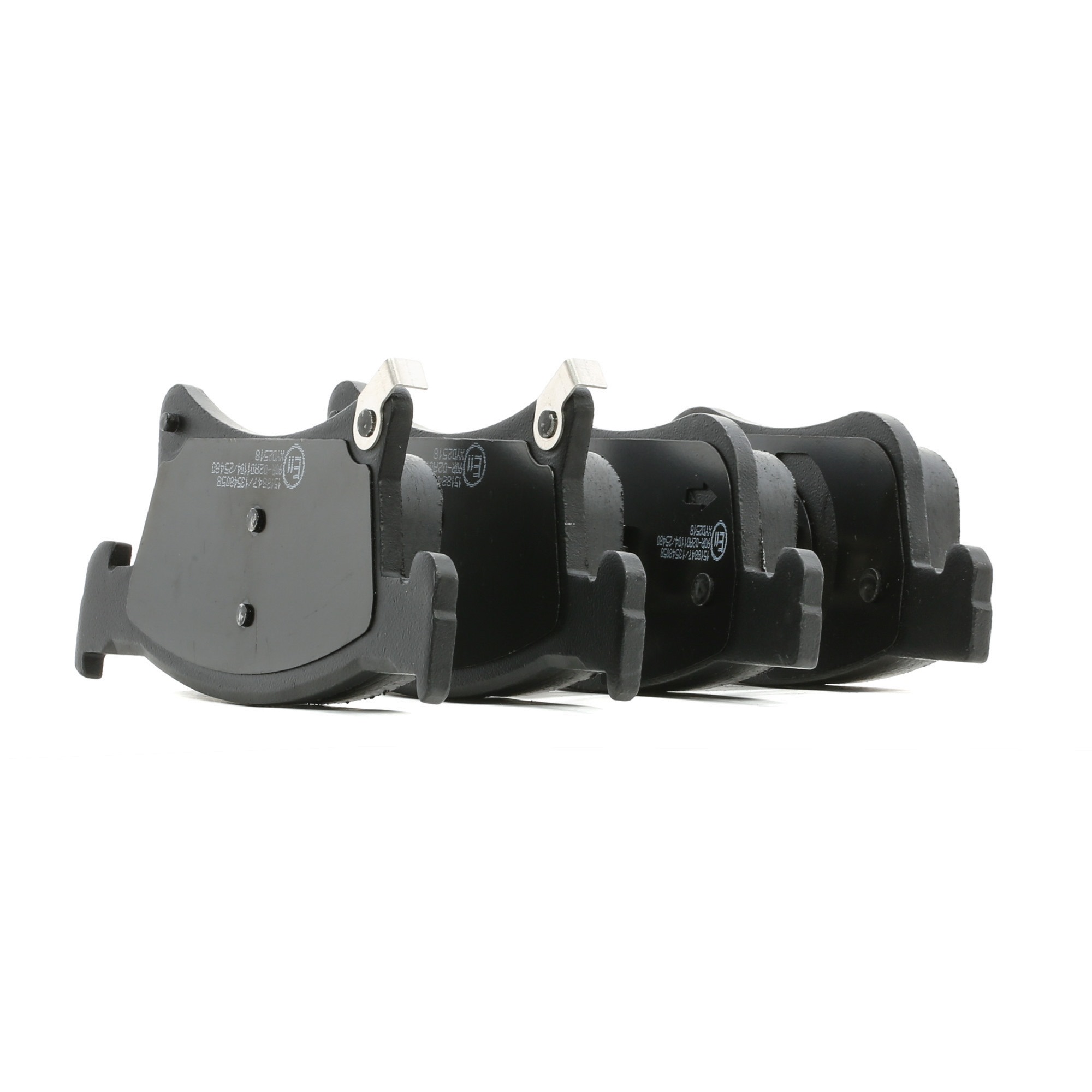 Bremsbelagsatz Opel Corsa E x15 hinten + vorne 2020 - RIDEX 402B1183 (Höhe 1: 68,1mm, Höhe 2: 61,9mm, Breite: 155,2mm, Dicke/Stärke: 18mm)