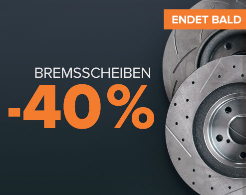 Endet bald Super-Sale Bremsscheiben -40 % - JETZT KAUFEN!