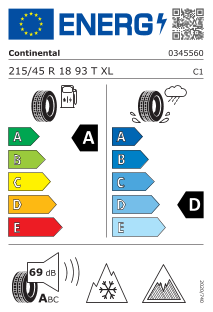 215/45 R18 93T XL EVc, Nordic compound