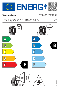 235/75 R15 TL 104/101S PINZA AT 6PR BSW M+S 3PMSF