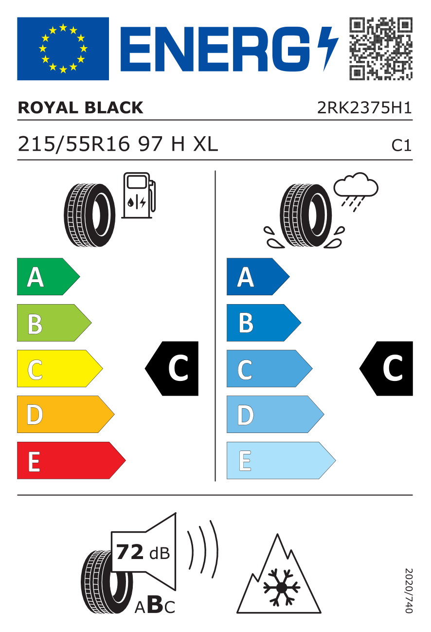 Royal Black Winter UHP 215/55 R16 97H XL pris 1320,35 kr