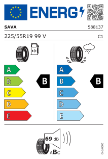 225/55 R19 99V
