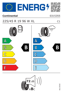 225/45 R19 96W XL *, runflat