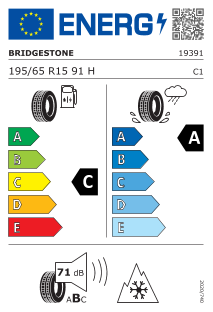 195/65-15 Bridgestone A005 EVO 91H 3PMSF