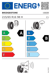 215/65-16 Bridgestone Turanza T005 98H
