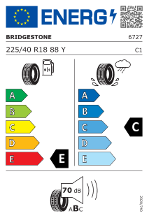 225/40-18 Bridgestone Turanza ER 33 FR 88Y OE: Lexus IS 250 / IS 350 / IS 250 C